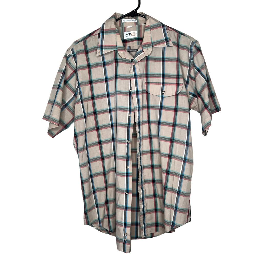 VINTAGE GRAIL IZOD "Club" Short Sleeve Mens Button Up SIZE LARGE